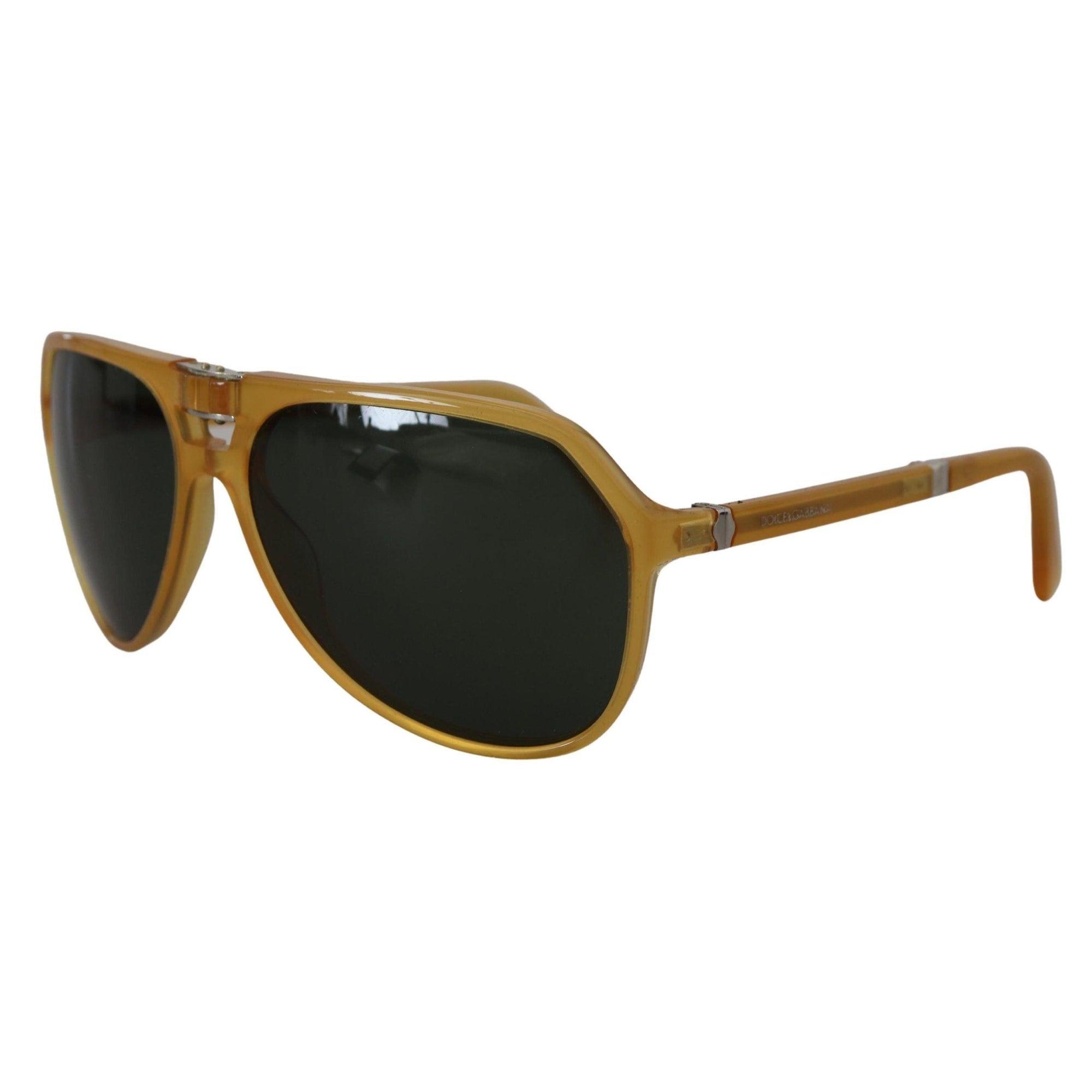 Dolce & Gabbana Chic Yellow Aviator Acetate Sunglasses