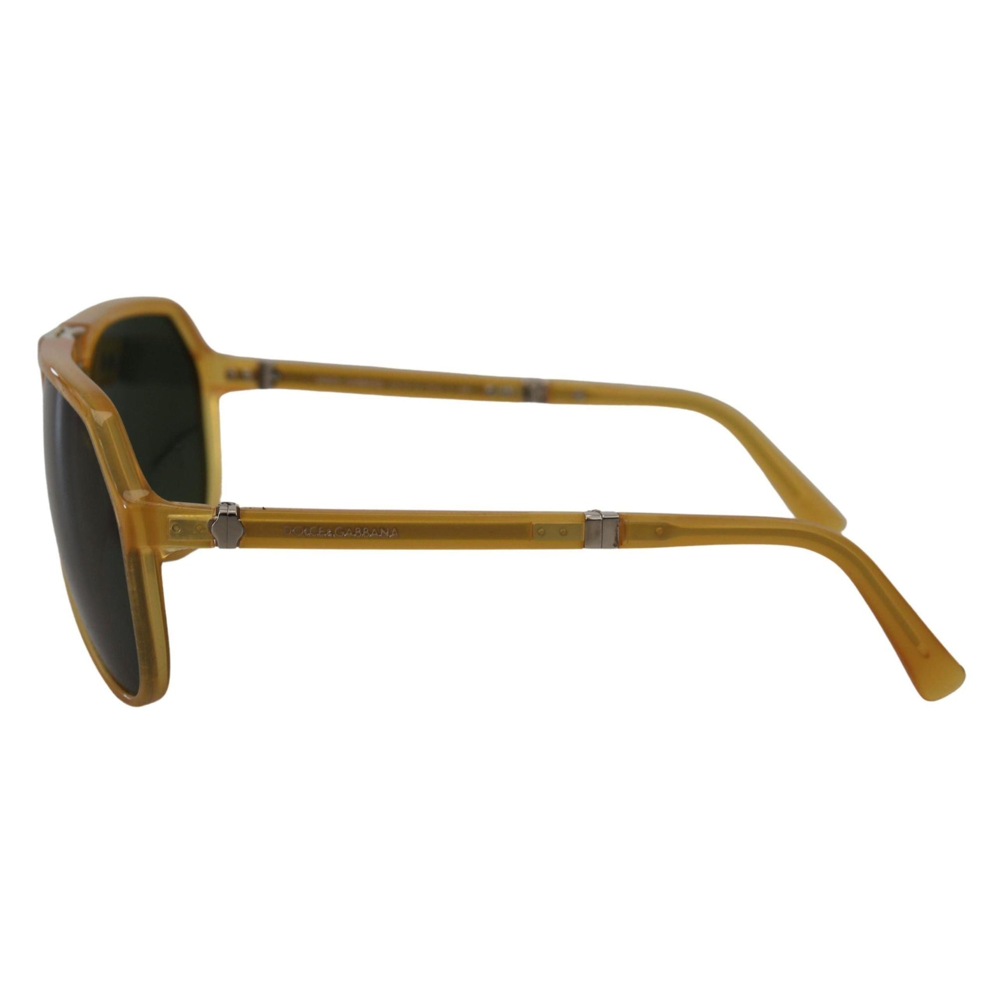 Dolce & Gabbana Chic Yellow Aviator Acetate Sunglasses