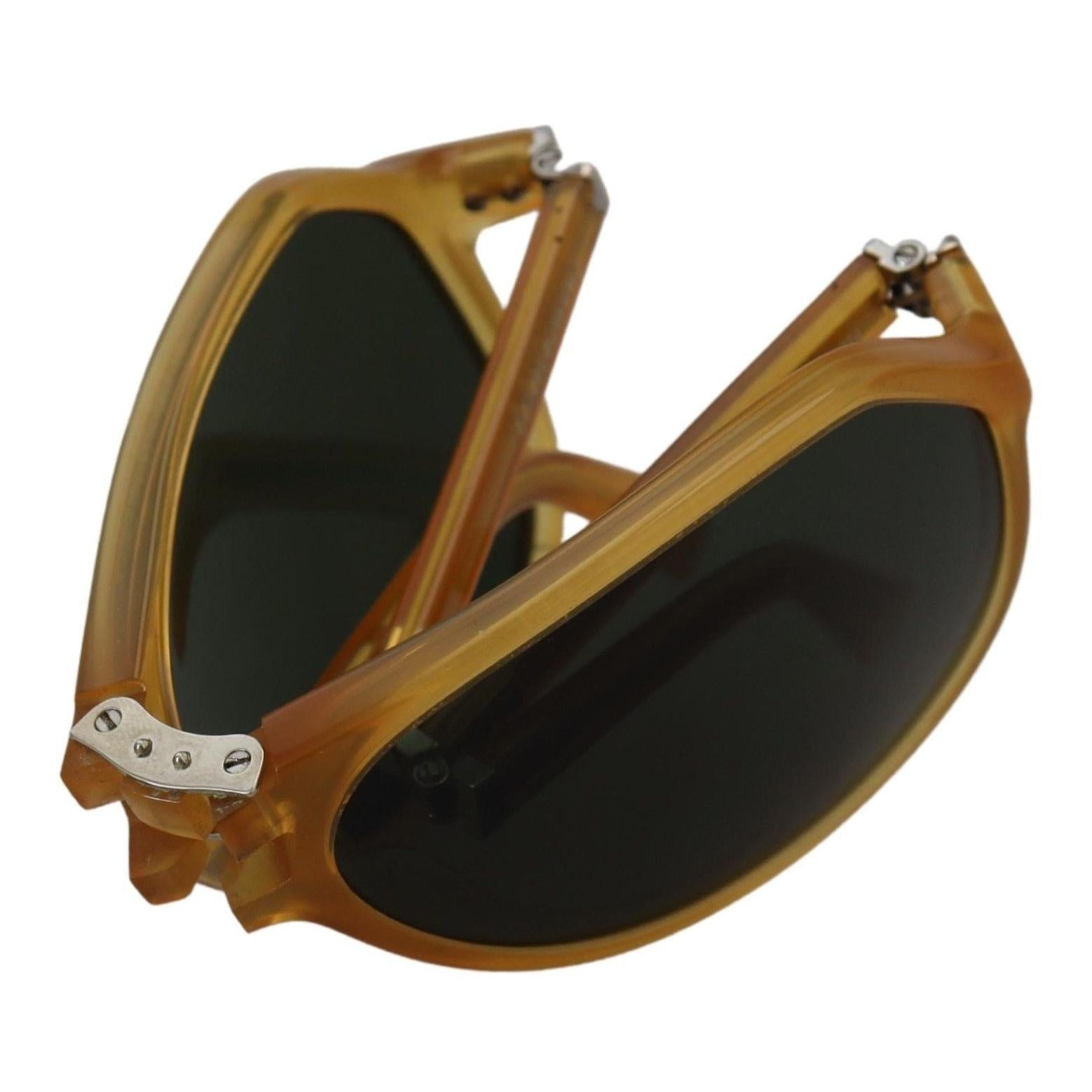 Dolce & Gabbana Chic Yellow Aviator Acetate Sunglasses