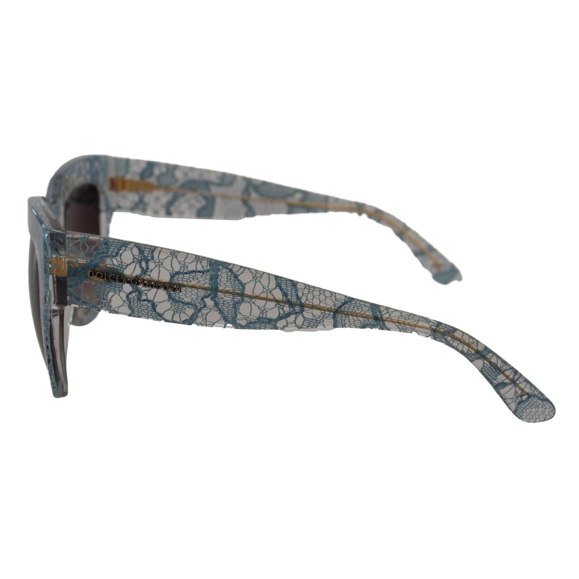 Dolce & Gabbana Elegant Lace Detail Blue Sunglasses