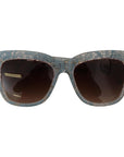 Dolce & Gabbana Elegant Lace Detail Blue Sunglasses