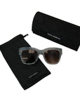 Dolce & Gabbana Elegant Lace Detail Blue Sunglasses