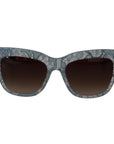 Dolce & Gabbana Elegant Lace Detail Blue Sunglasses