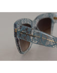 Dolce & Gabbana Elegant Lace Detail Blue Sunglasses