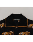 Dolce & Gabbana Elegant Car Print Polo T-Shirt in Black