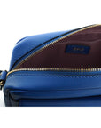 Versace Elegant Blue Calf Leather Camera Case Bag