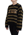 Dolce & Gabbana Elegant Black and Gold Crystal Sweater