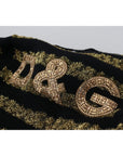 Dolce & Gabbana Elegant Black and Gold Crystal Sweater