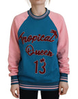 Dolce & Gabbana Sequined Tropical Queen Cotton Sweater