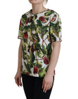 Dolce & Gabbana Chic Multicolor Fig Print Cotton Top