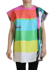 Dolce & Gabbana Multicolor Sleeveless Cotton Top