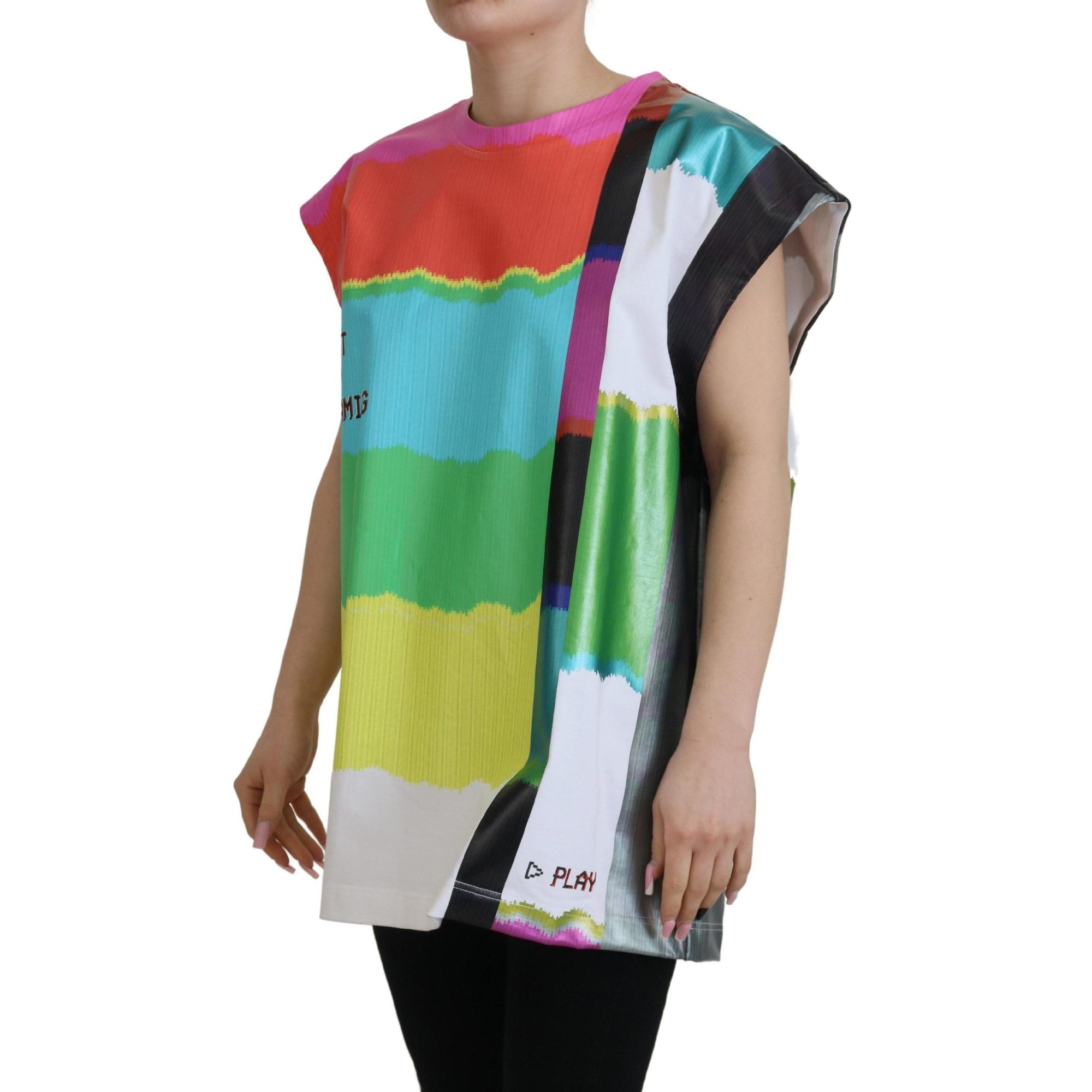 Dolce & Gabbana Multicolor Sleeveless Cotton Top