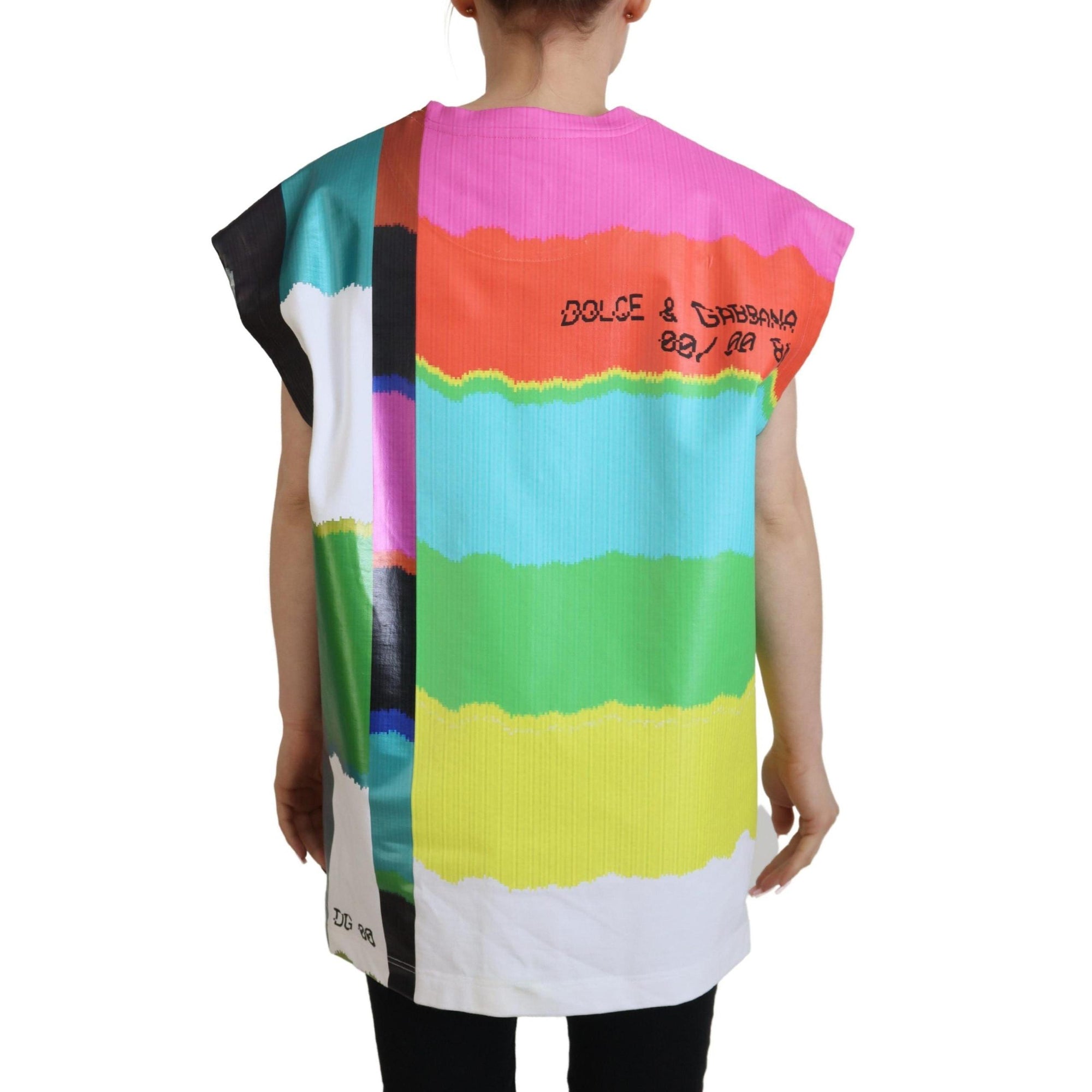 Dolce & Gabbana Multicolor Sleeveless Cotton Top