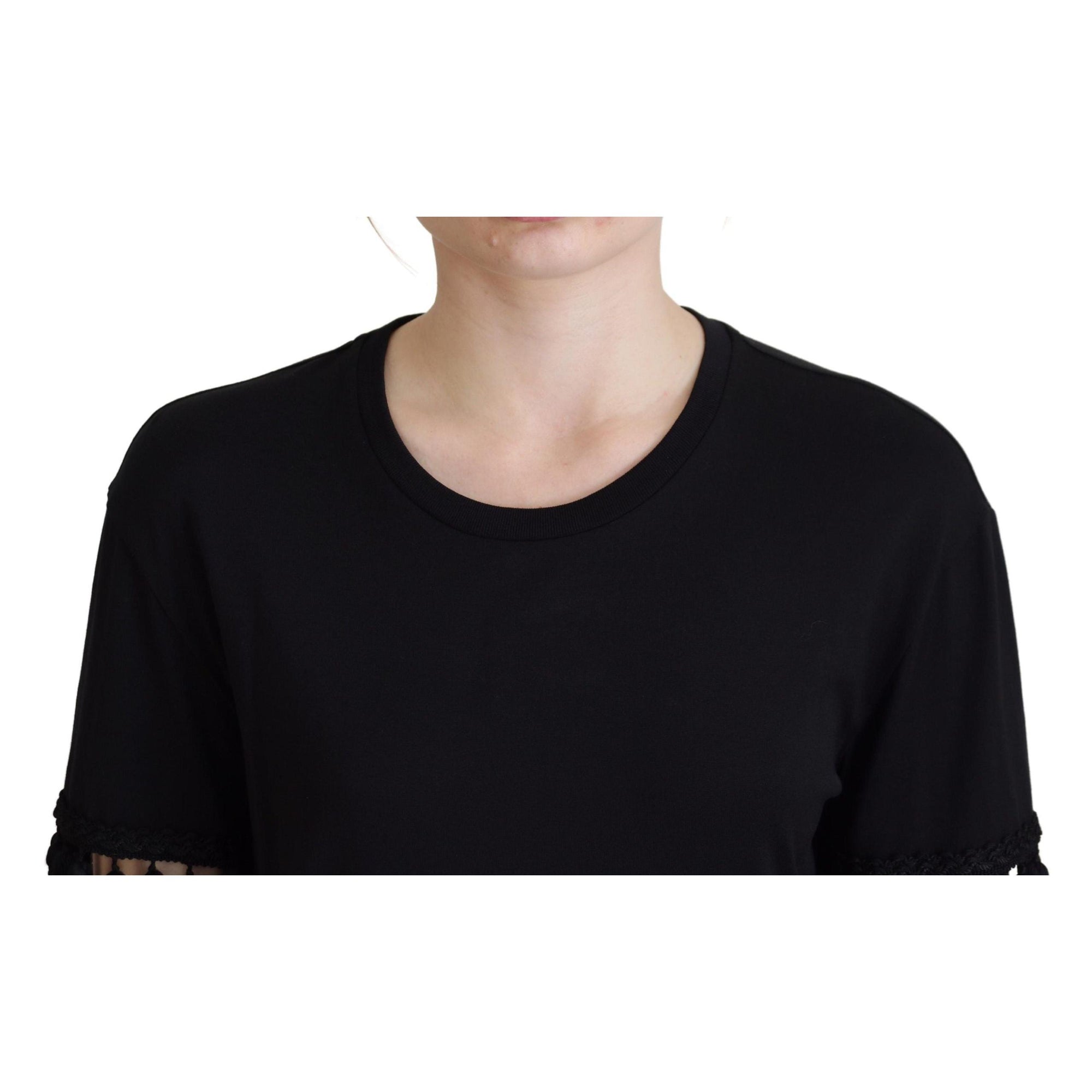 Dolce & Gabbana Elegant Black Cotton Short Sleeve Tee