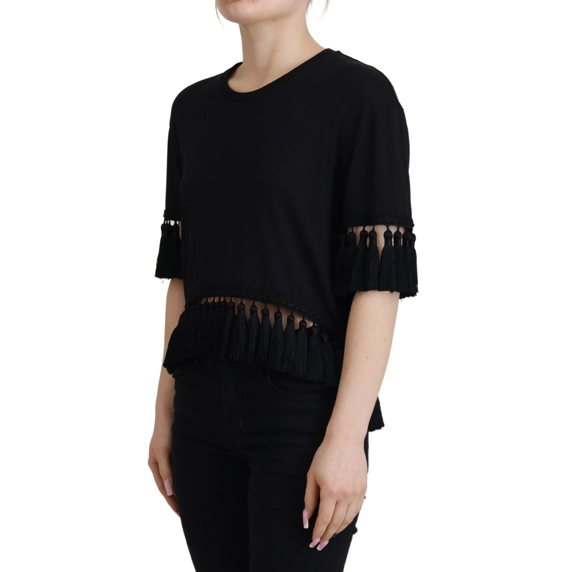 Dolce & Gabbana Elegant Black Cotton Short Sleeve Tee