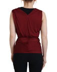 Dolce & Gabbana Bordeaux Silk Blend Top Blouse