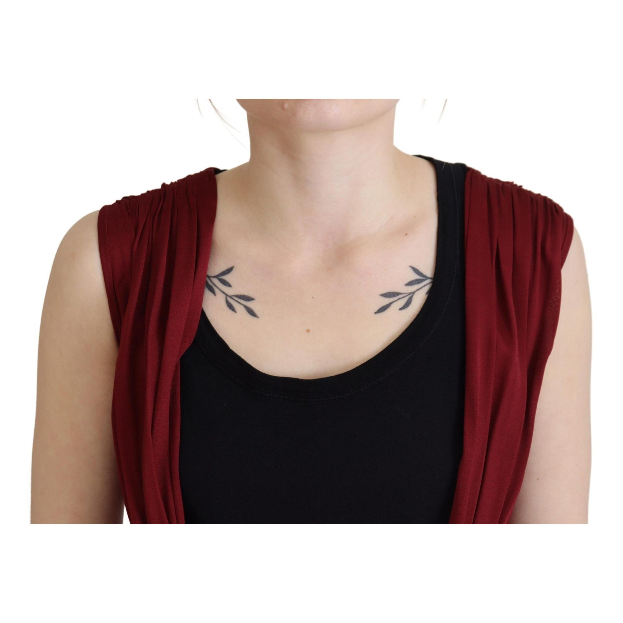 Dolce & Gabbana Bordeaux Silk Blend Top Blouse
