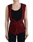 Dolce & Gabbana Bordeaux Silk Blend Top Blouse
