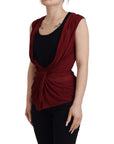 Dolce & Gabbana Bordeaux Silk Blend Top Blouse