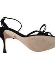 Dolce & Gabbana Elegant Suede High Sandals with Crystal Bows