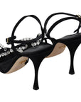 Dolce & Gabbana Elegant Suede High Sandals with Crystal Bows