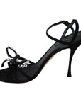 Dolce & Gabbana Elegant Suede High Sandals with Crystal Bows