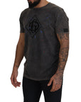 Dolce & Gabbana Elevated Grey Cotton Tee with Discolored DG Logo