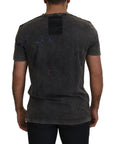 Dolce & Gabbana Elevated Grey Cotton Tee with Discolored DG Logo