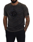 Dolce & Gabbana Elevated Grey Cotton Tee with Discolored DG Logo