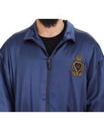 Dolce & Gabbana Regal Blue Silk Bomber Jacket
