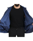 Dolce & Gabbana Regal Blue Silk Bomber Jacket