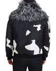Dolce & Gabbana Elegant Shearling Zip Jacket in Black & White