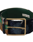 Dolce & Gabbana Elegant Leather Belt with Engraved Buckle