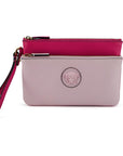 Versace Elegant Pink Leather Pouch Clutch