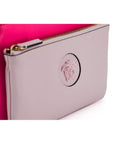 Versace Elegant Pink Leather Pouch Clutch