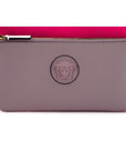 Versace Elegant Pink Leather Pouch Clutch