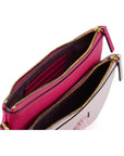 Versace Elegant Pink Leather Pouch Clutch