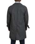 Dolce & Gabbana Elegant Gray Plaid Trench Coat