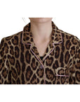 Dolce & Gabbana Elegant Silk Leopard Print Collared Top