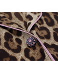 Dolce & Gabbana Elegant Silk Leopard Print Collared Top
