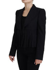 Dolce & Gabbana Elegant Black Stretch Wool Blazer