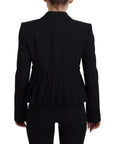 Dolce & Gabbana Elegant Black Stretch Wool Blazer