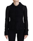 Dolce & Gabbana Elegant Black Wool Blend Button Down Jacket