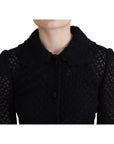 Dolce & Gabbana Elegant Black Wool Blend Button Down Jacket