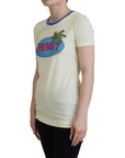 Dolce & Gabbana Elegant Yellow Cotton Tee with Chic Print