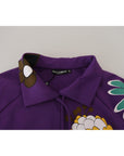 Dolce & Gabbana Elegant Purple Floral Pullover Sweater