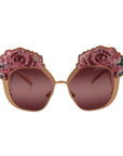 Dolce & Gabbana Chic Rose Sequin Embroidered Sunglasses