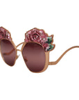 Dolce & Gabbana Chic Rose Sequin Embroidered Sunglasses