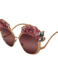 Dolce & Gabbana Chic Rose Sequin Embroidered Sunglasses