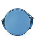 Versace Chic Blue Leather Round Shoulder Bag